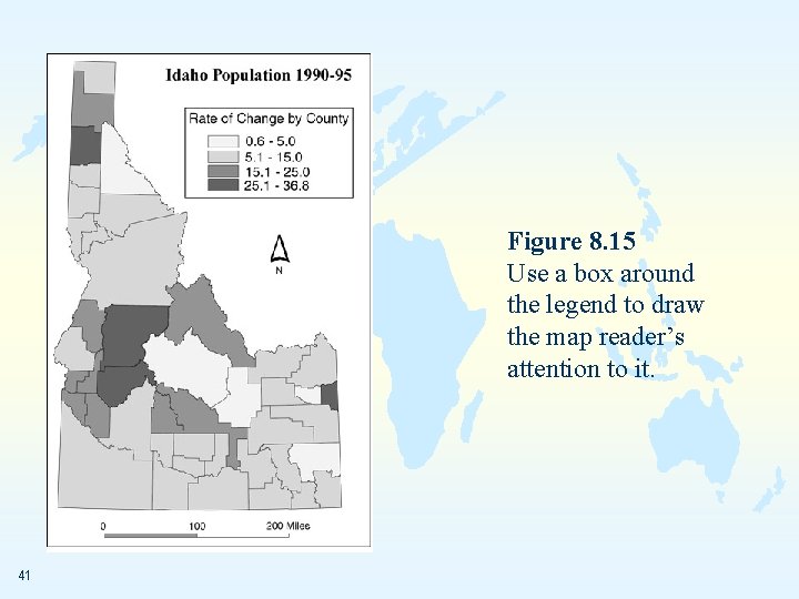 Figure 8. 15 Use a box around the legend to draw the map reader’s