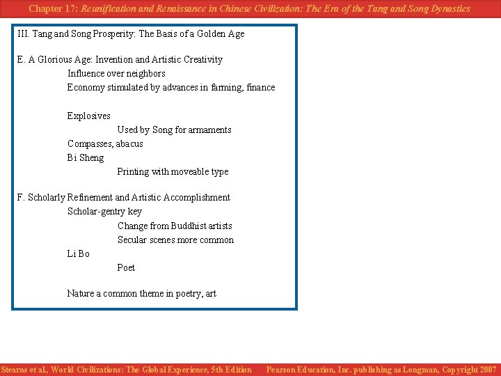 Chapter 17: Reunification and Renaissance in Chinese Civilization: The Era of the Tang and