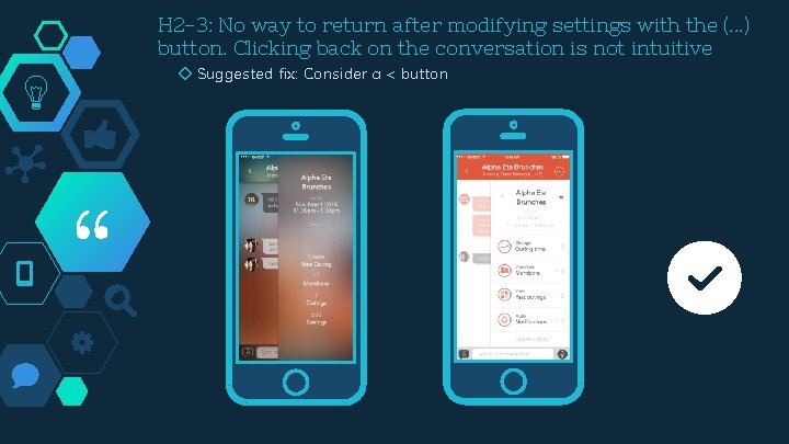 H 2 -3: No way to return after modifying settings with the (. .