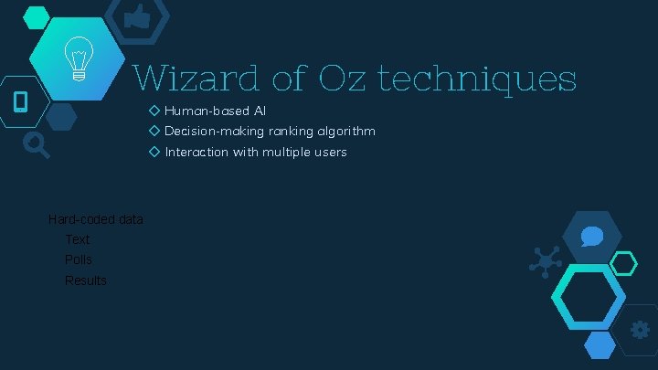 Wizard of Oz techniques ◇ Human-based AI ◇ Decision-making ranking algorithm ◇ Interaction with