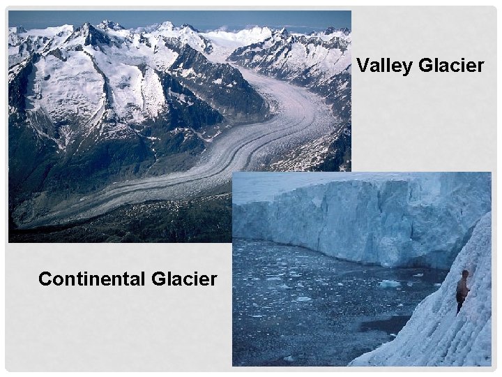 Valley Glacier Continental Glacier 