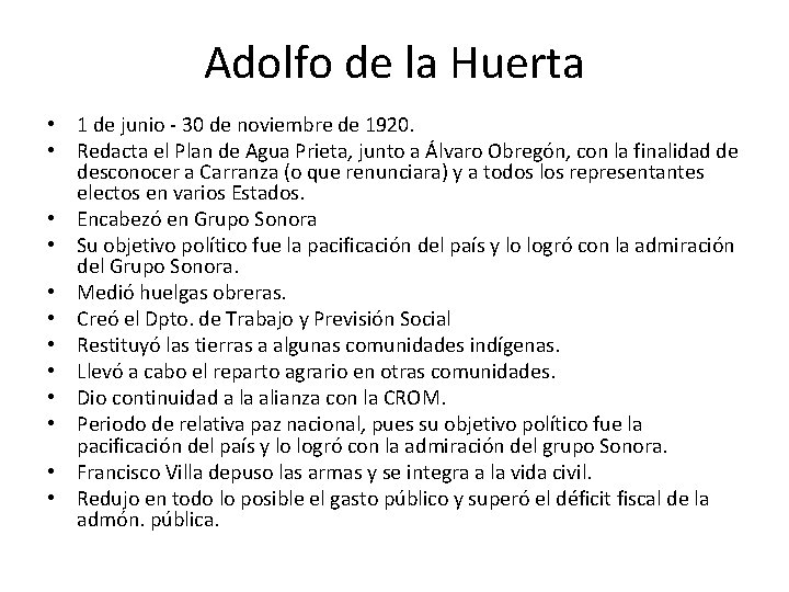 Proceso de reconstruccin nacional Consolidacin del rgimen posrevolucionario