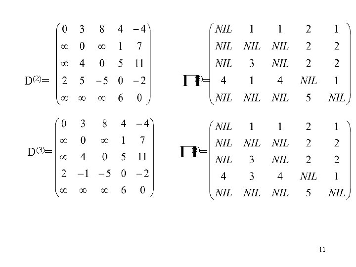 D(2)= D(3)= (2)= (3)= 11 