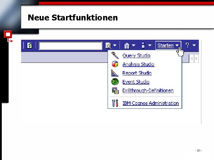 Neue Startfunktionen - 21 - . 