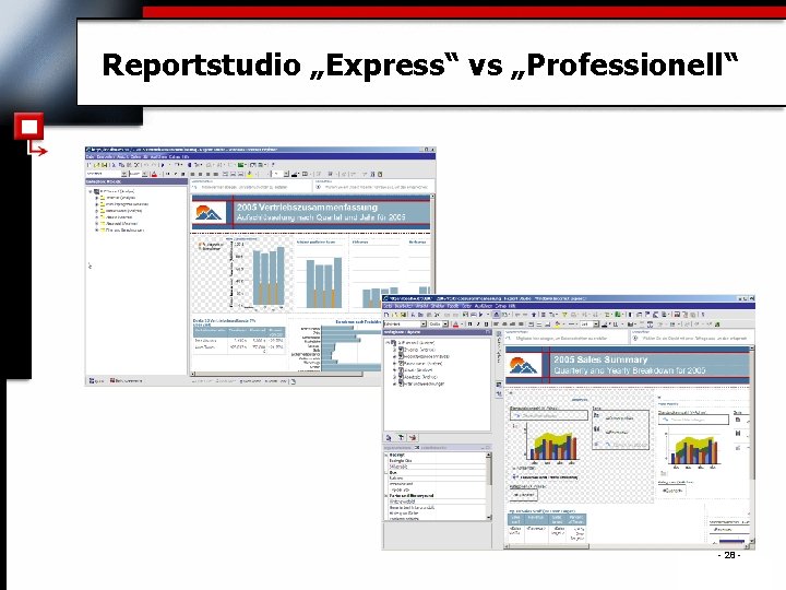 Reportstudio „Express“ vs „Professionell“ - 28 - . 