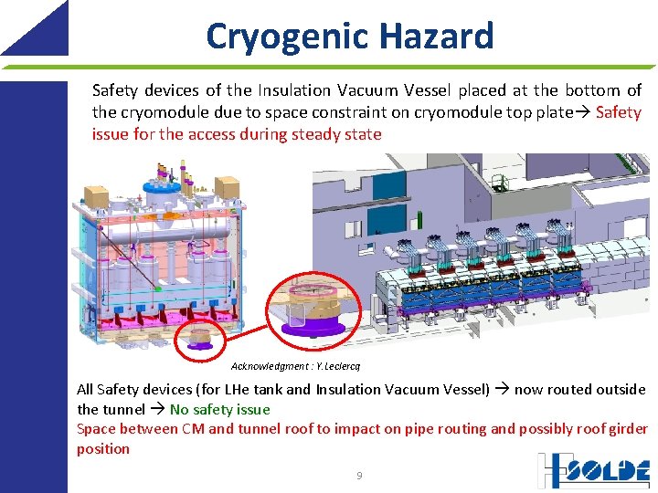 Cryogenic Hazard Safety devices of the Insulation Vacuum Vessel placed at the bottom of
