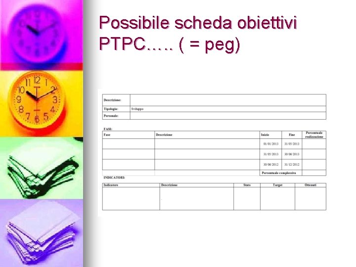 Possibile scheda obiettivi PTPC…. . ( = peg) 