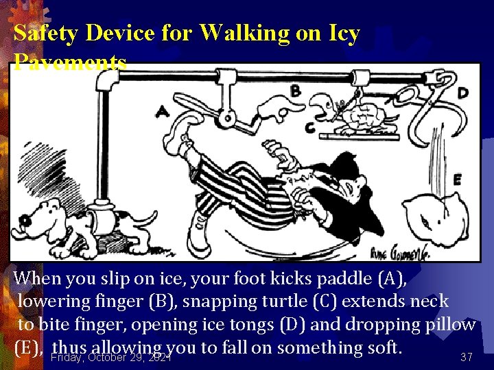 Safety Device for Walking on Icy Pavements When you slip on ice, your foot