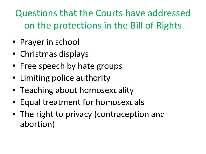 Civil Liberties Ch 4 Balancing competing values Maintaining