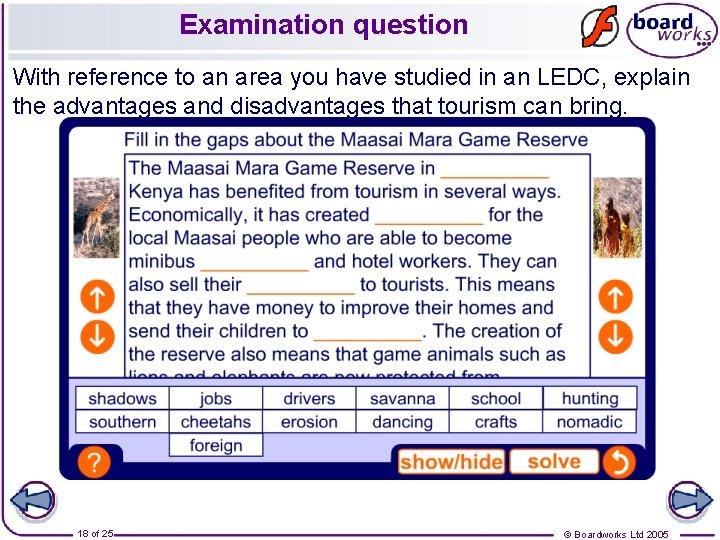 Examination question With reference to an area you have studied in an LEDC, explain