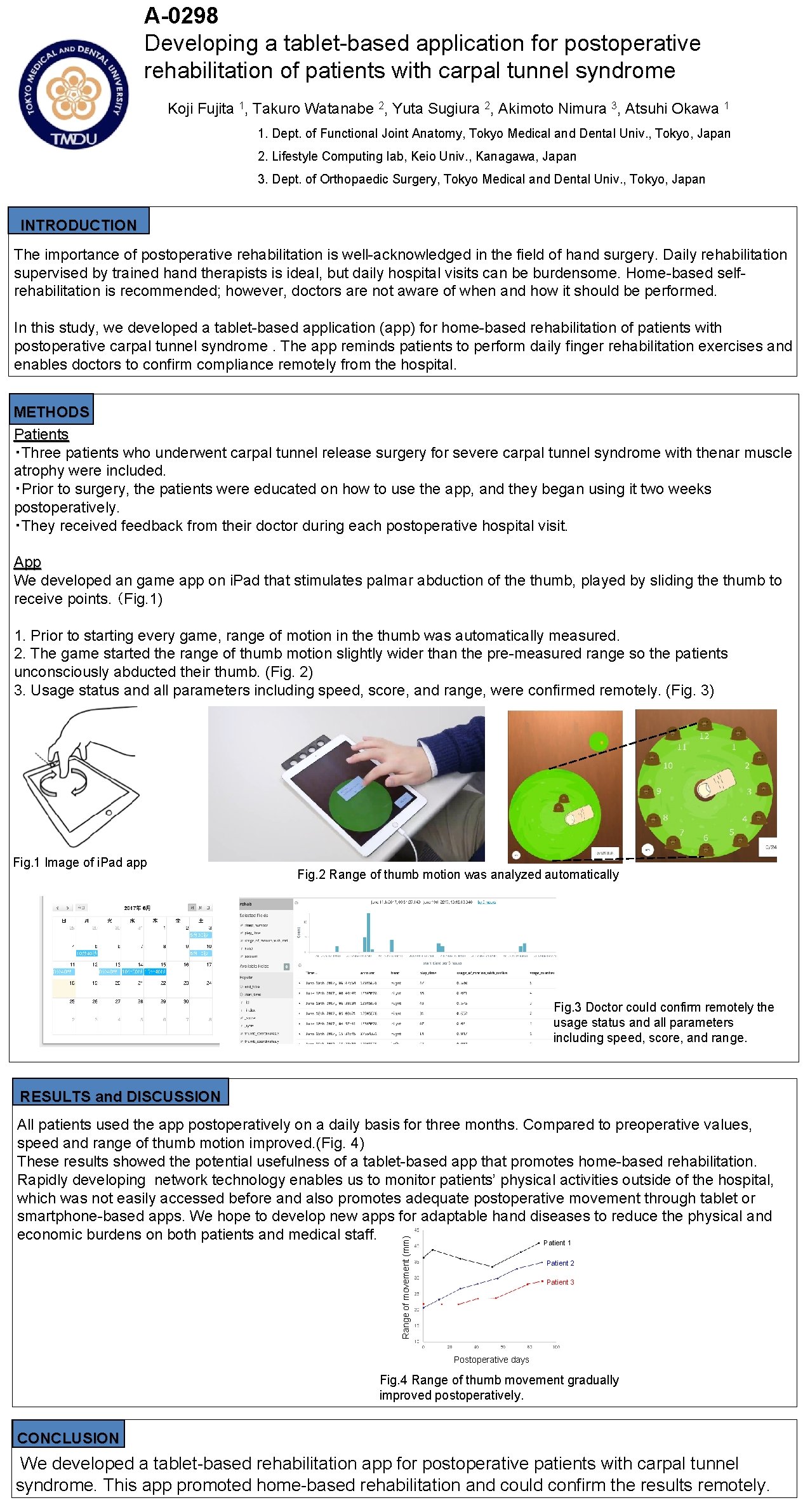 A-0298 Developing a tablet-based application for postoperative rehabilitation of patients with carpal tunnel syndrome