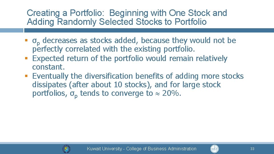 Creating a Portfolio: Beginning with One Stock and Adding Randomly Selected Stocks to Portfolio