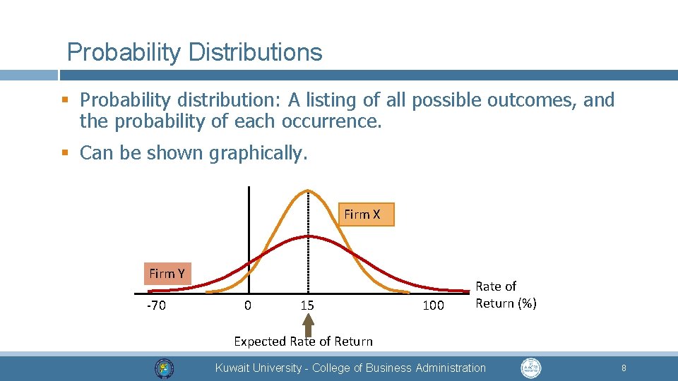 Probability Distributions § Probability distribution: A listing of all possible outcomes, and the probability