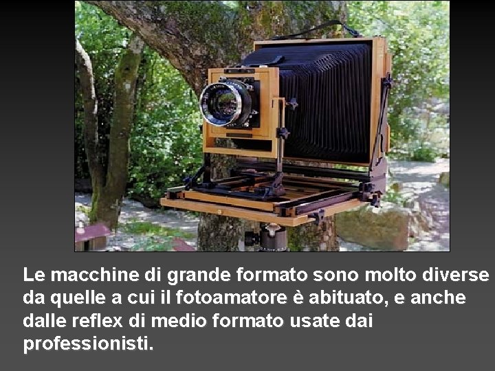 Le macchine di grande formato sono molto diverse da quelle a cui il fotoamatore