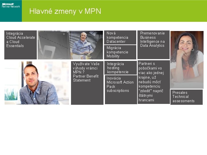 Hlavné zmeny v MPN Nová kompetencia Datacenter Integrácia Cloud Accelerate a Cloud Essentials Využívate