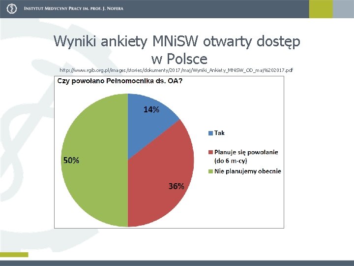 Wyniki ankiety MNi. SW otwarty dostęp w Polsce http: //www. rgib. org. pl/images/stories/dokumenty/2017/maj/Wyniki_Ankiety_MNi. SW_OD_maj%202017.