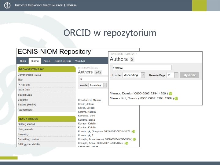 ORCID w repozytorium 