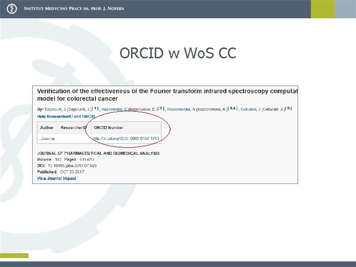 ORCID w Wo. S CC 