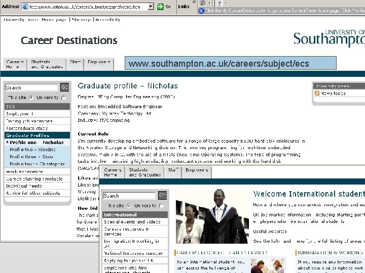 Career Destinations www. southampton. ac. uk/careers/subject/ecs 6 