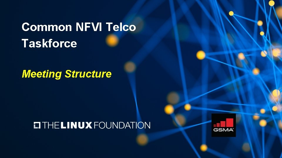 Common NFVI Telco Taskforce Meeting Structure 