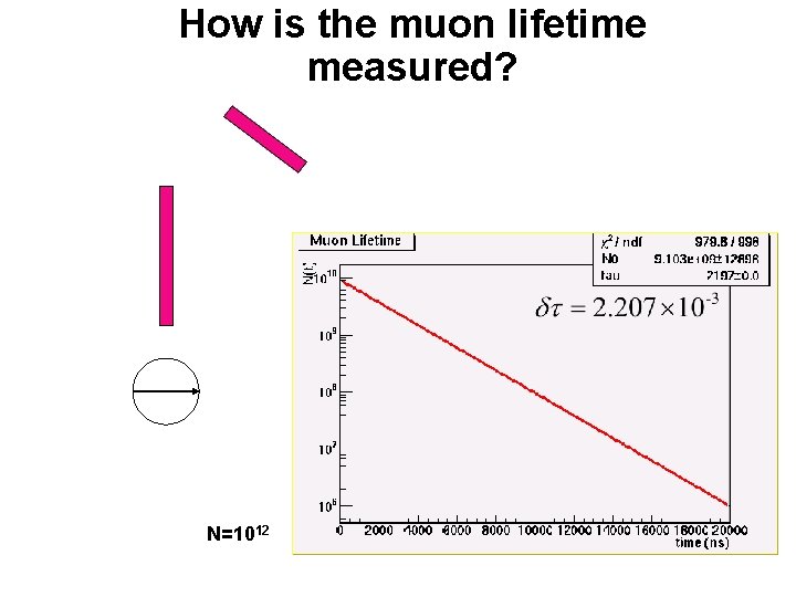 How is the muon lifetime measured? N=1012 