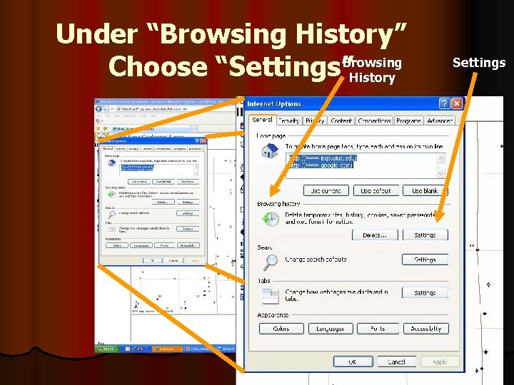 Under “Browsing History” Choose “Settings”Browsing History Settings 