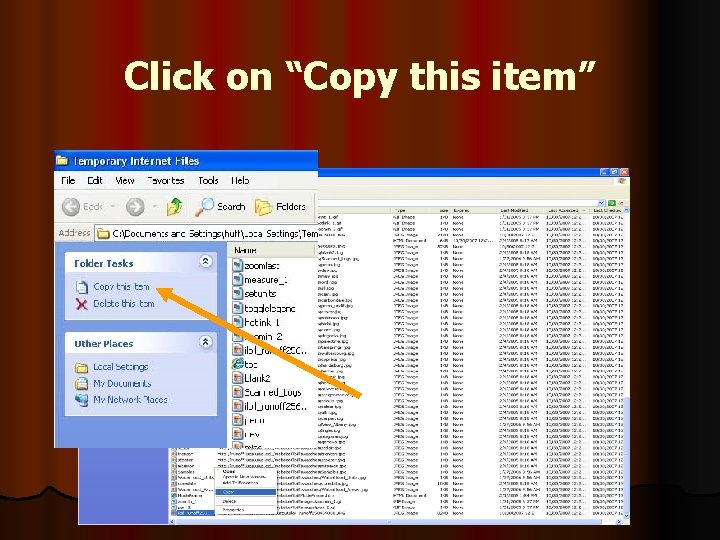 Click on “Copy this item” 