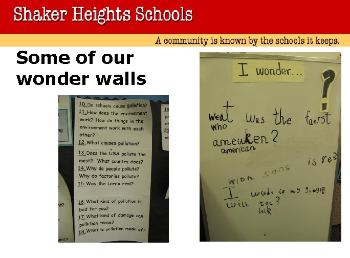 Some of our wonder walls 