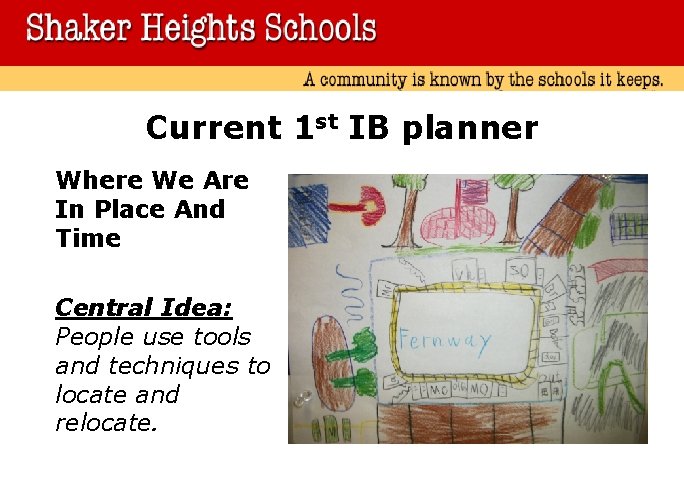 Current 1 st IB planner Where We Are In Place And Time Central Idea: