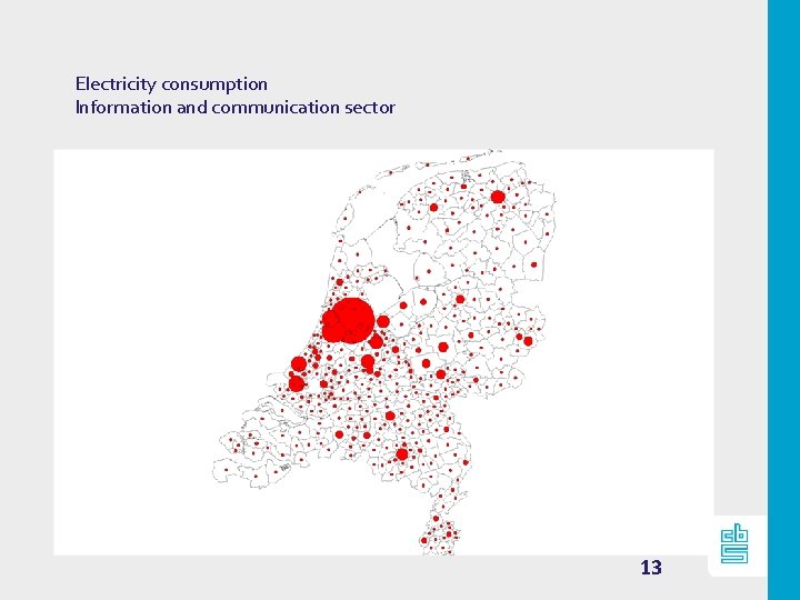 Electricity consumption Information and communication sector 13 