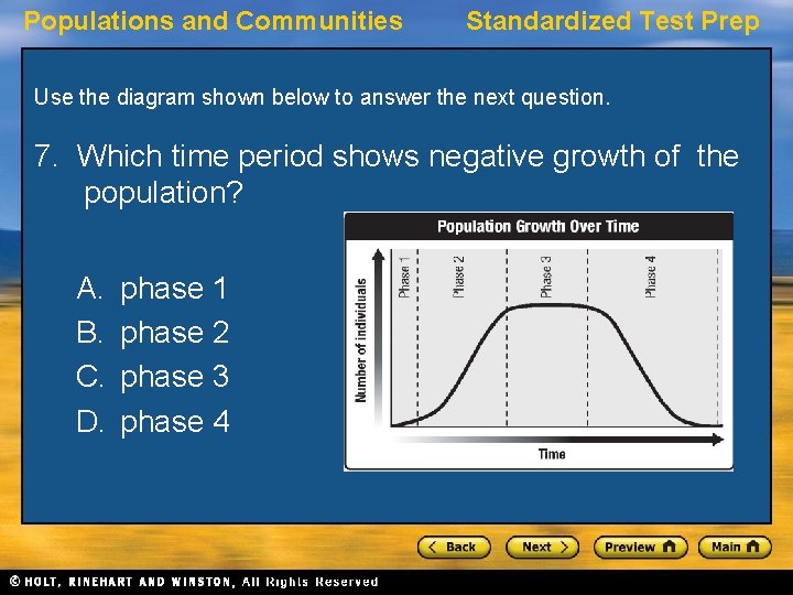 Populations and Communities Standardized Test Prep Use the diagram shown below to answer the