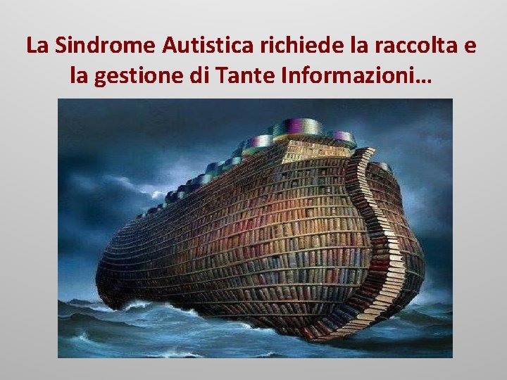 La Sindrome Autistica richiede la raccolta e la gestione di Tante Informazioni… 