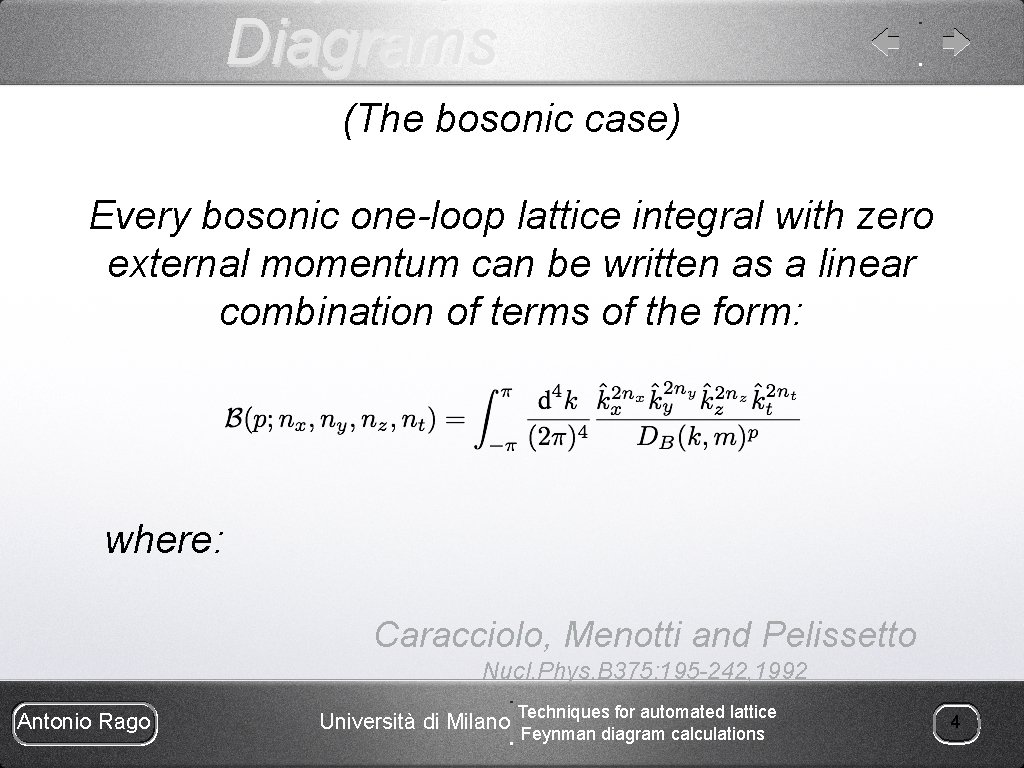 Techniques for automated lattice Feynman diagram calculations Antonio
