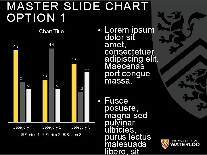 MASTER SLIDE CHART OPTION 1 • Lorem ipsum Chart Title 4, 4 4, 3