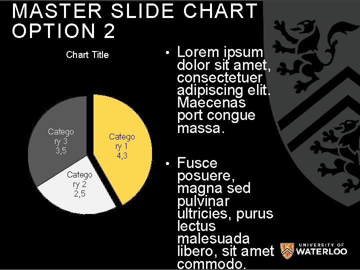 MASTER SLIDE CHART OPTION 2 • Lorem ipsum Chart Title Catego ry 3 3,