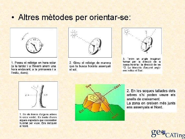  • Altres mètodes per orientar-se: 