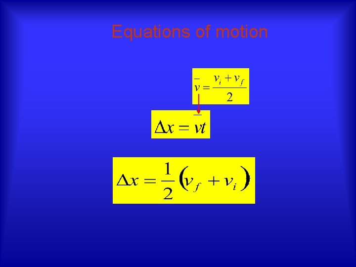 Equations of motion 