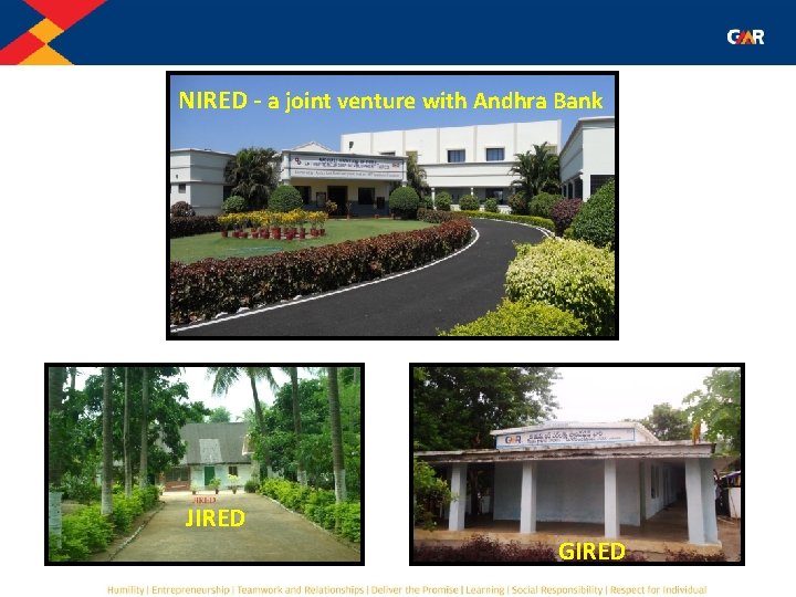 NIRED - a joint venture with Andhra Bank JIRED GIRED 