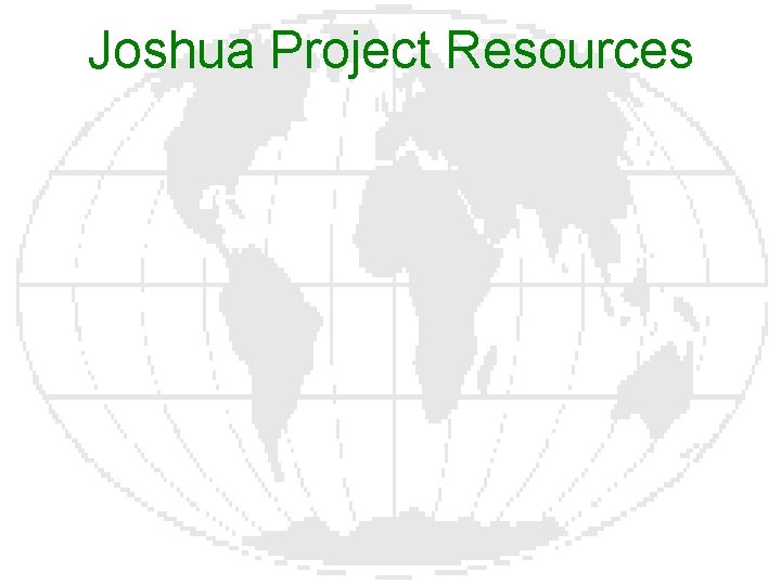 Joshua Project Resources 