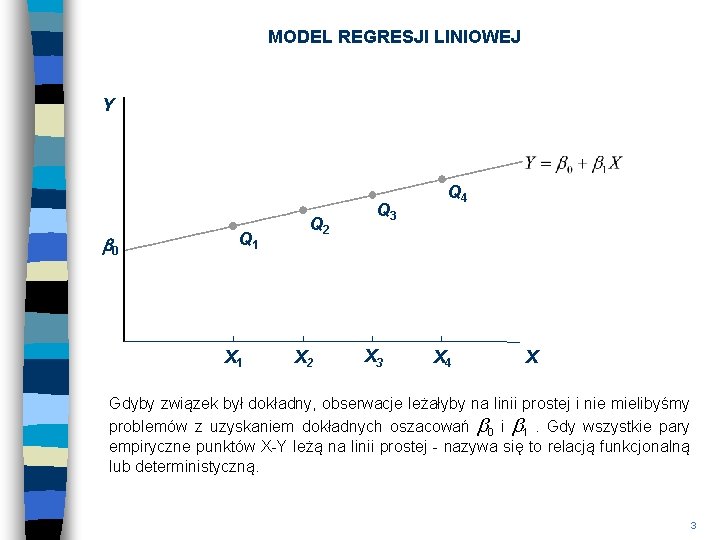 MODEL REGRESJI LINIOWEJ Y b 0 Q 1 X 1 Q 2 X 2