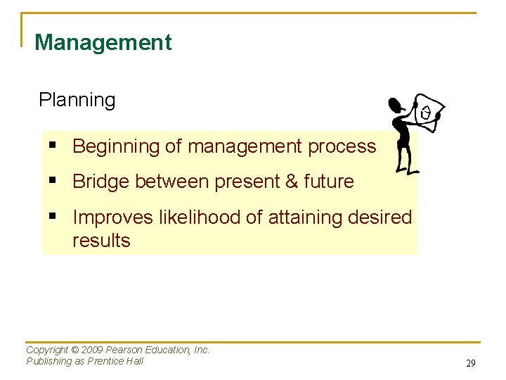 Management Planning § Beginning of management process § Bridge between present & future §
