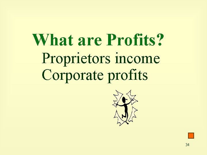 What are Profits? Proprietors income Corporate profits 34 