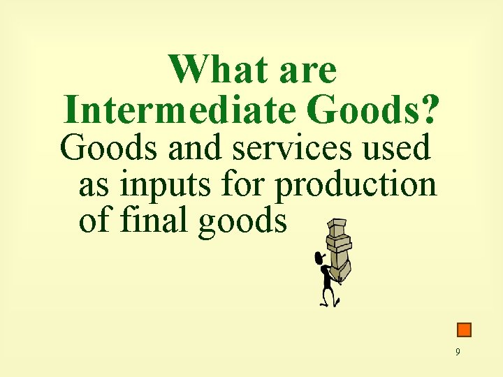 What are Intermediate Goods? Goods and services used as inputs for production of final