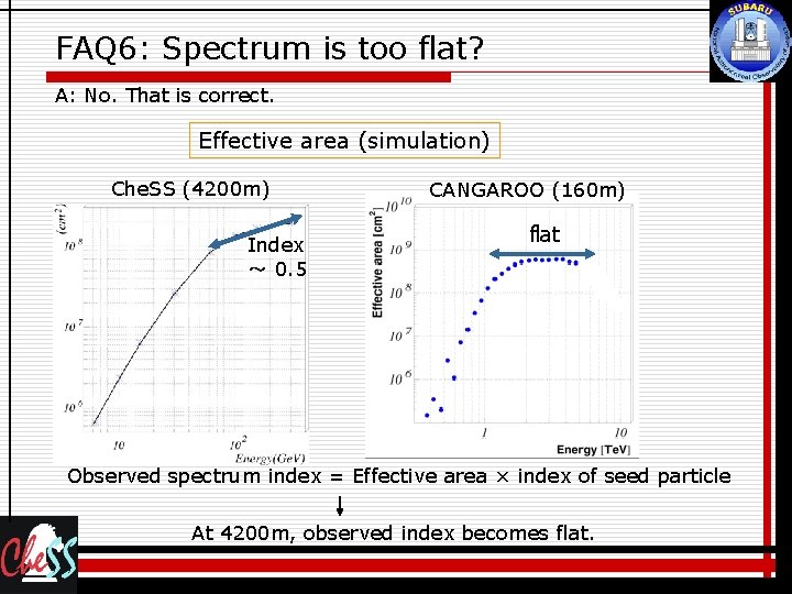 FAQ 6: Spectrum is too flat? A: No. That is correct. Effective area (simulation)