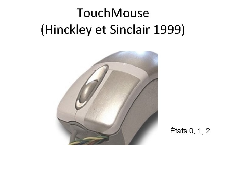 Touch. Mouse (Hinckley et Sinclair 1999) États 0, 1, 2 
