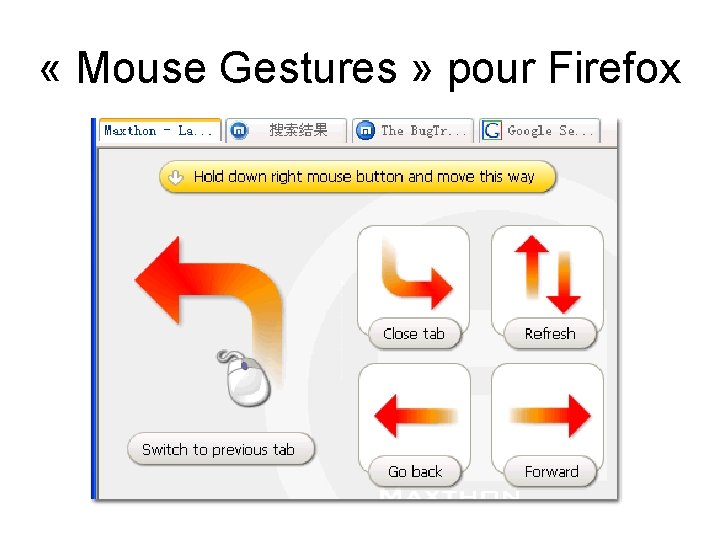  « Mouse Gestures » pour Firefox 