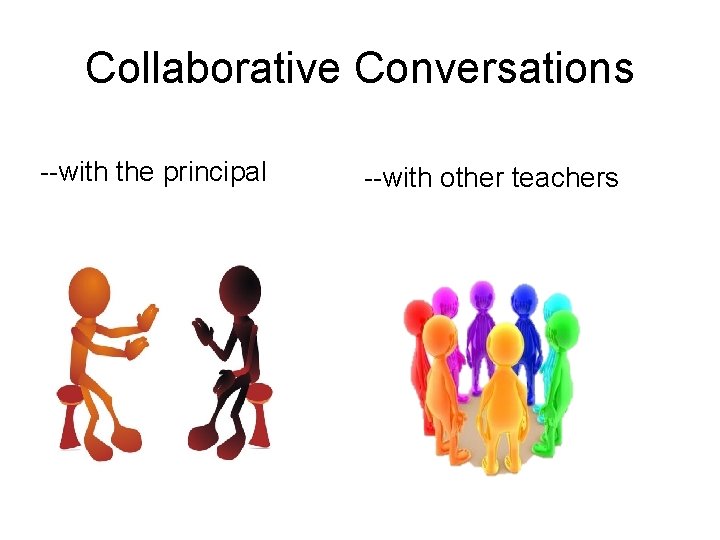 Collaborative Conversations --with the principal --with other teachers 