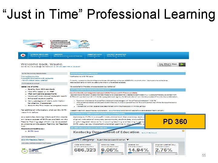 “Just in Time” Professional Learning PD 360 55 