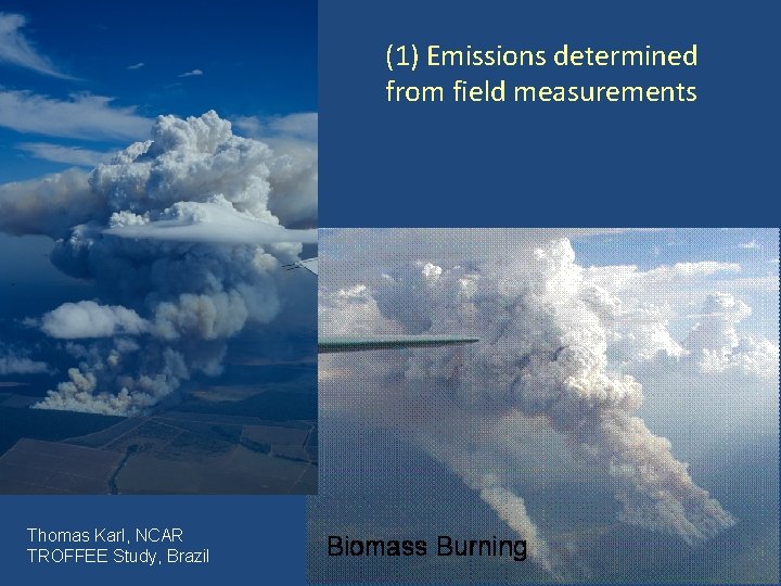 (1) Emissions determined from field measurements Thomas Karl, NCAR TROFFEE Study, Brazil 