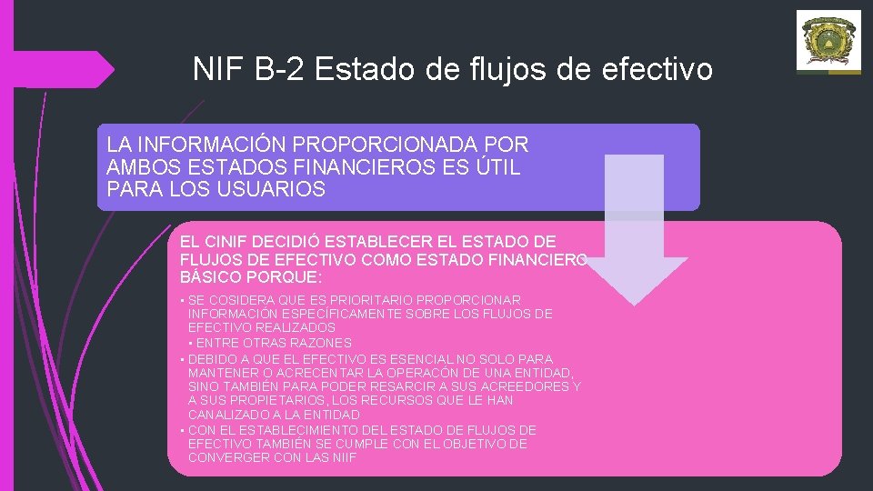 NIF B-2 Estado de flujos de efectivo LA INFORMACIÓN PROPORCIONADA POR AMBOS ESTADOS FINANCIEROS